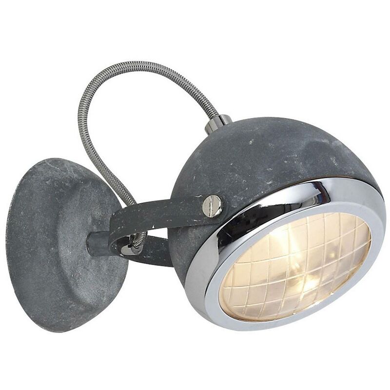 BRILLIANT Lampe Rider Wandspot grau Beton 1x QT14, G9, 33W, geeignet für  Stiftsockellampen (nicht enthalten) Kopf schwenkbar
