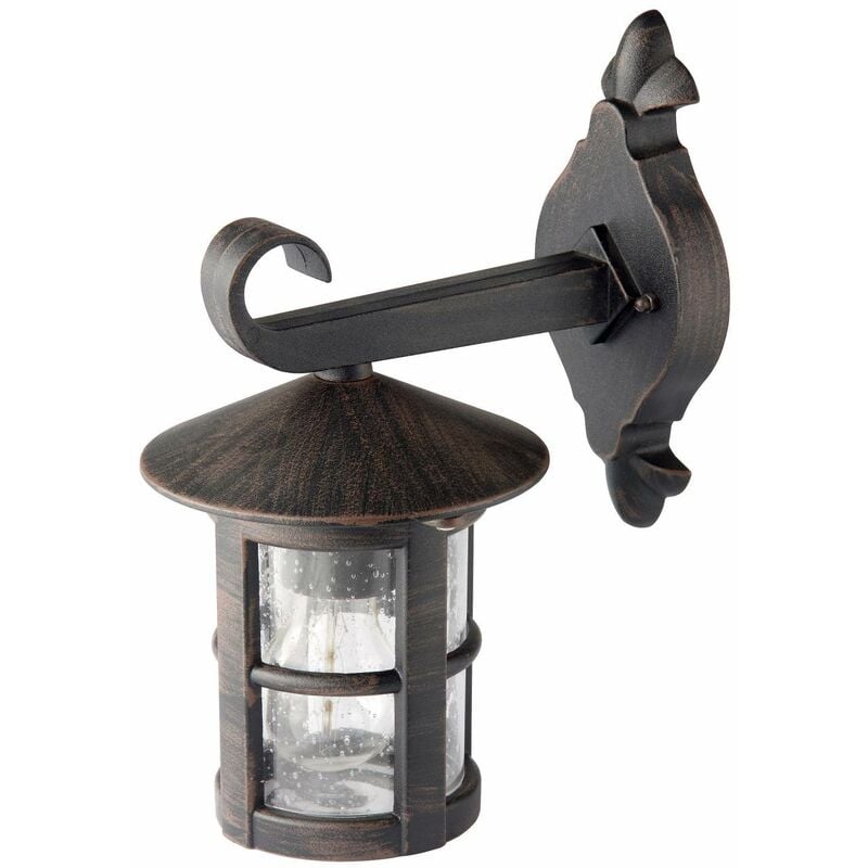 Außenwandleuchte Normallampen Lampe E27, 44 spritzwassergeschützt A60, für (nicht - Jordy hängend geeignet IP-Schutzart: schwarz-rost-braun/gewischt enthalten) 60W, 1x BRILLIANT