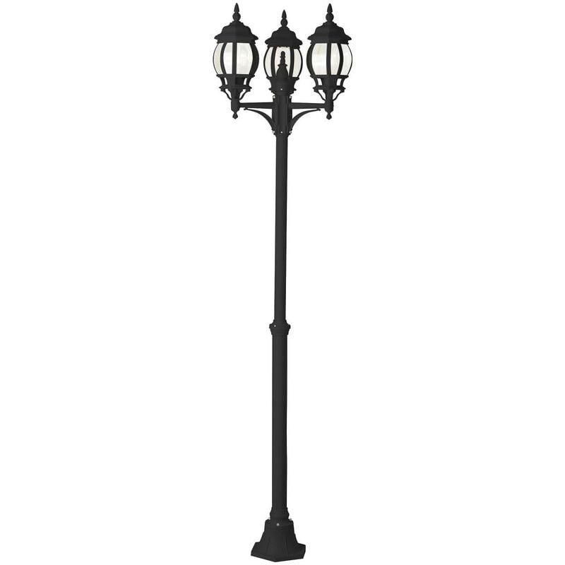 BRILLIANT Lampe Istria 3x regengeschützt 60W, - 23 für IP-Schutzart: 3flg geeignet Außenstandleuchte A60, enthalten) E27, schwarz Normallampen (nicht