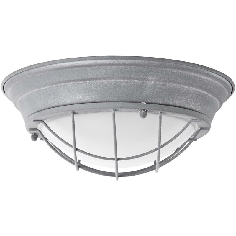 A60, Deckenleuchte geeignet für enthalten) LED-Leuchtmittel E27, 30W, (nicht Normallampen und BRILLIANT Typhoon Lampe geeignet Wand- 2x grau Beton/weiß 34cm Für