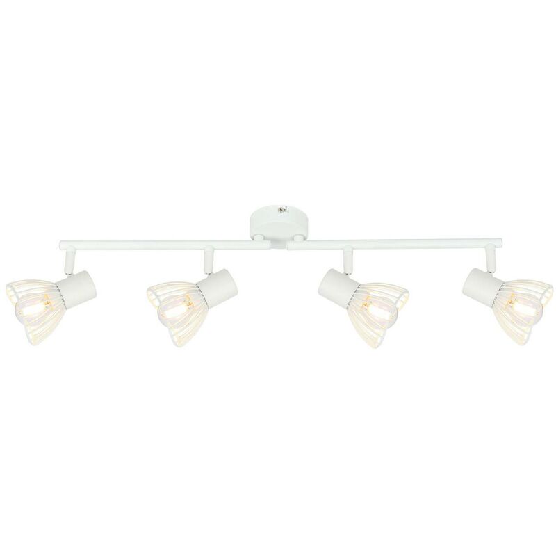 Spotrohr E14, 4x Köpfe 40W, Elhi Lampe schwenkbar D45, / weiß Tropfenlampen drehbar geeignet (nicht BRILLIANT enthalten) Arme für 4flg
