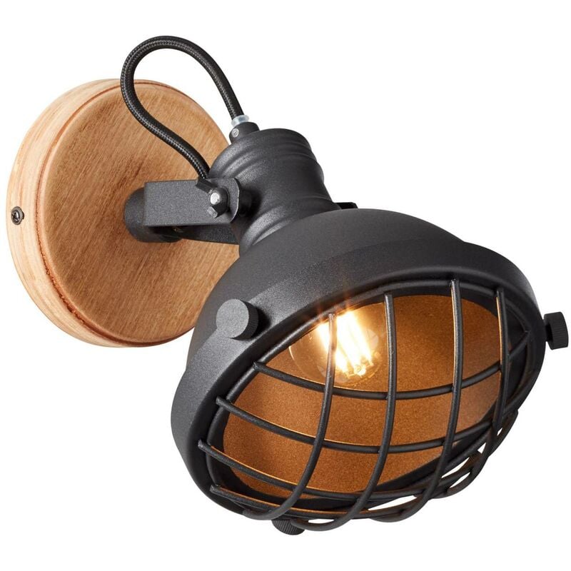 Emma BRILLIANT schwarz Tropfenlampen Wandspot korund enthalten) Lampe 1x geeignet schwenkbar 25W, Kopf für D45, (nicht E14,