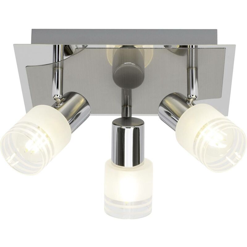 BRILLIANT Lampe Lea LED Spotrondell 3flg eisen/chrom/weiß 3x LED-D45, E14,  4W LED-Tropfenlampe inklusive, (450lm, 2700K) Energiesparend und langlebig  durch LED-Einsatz