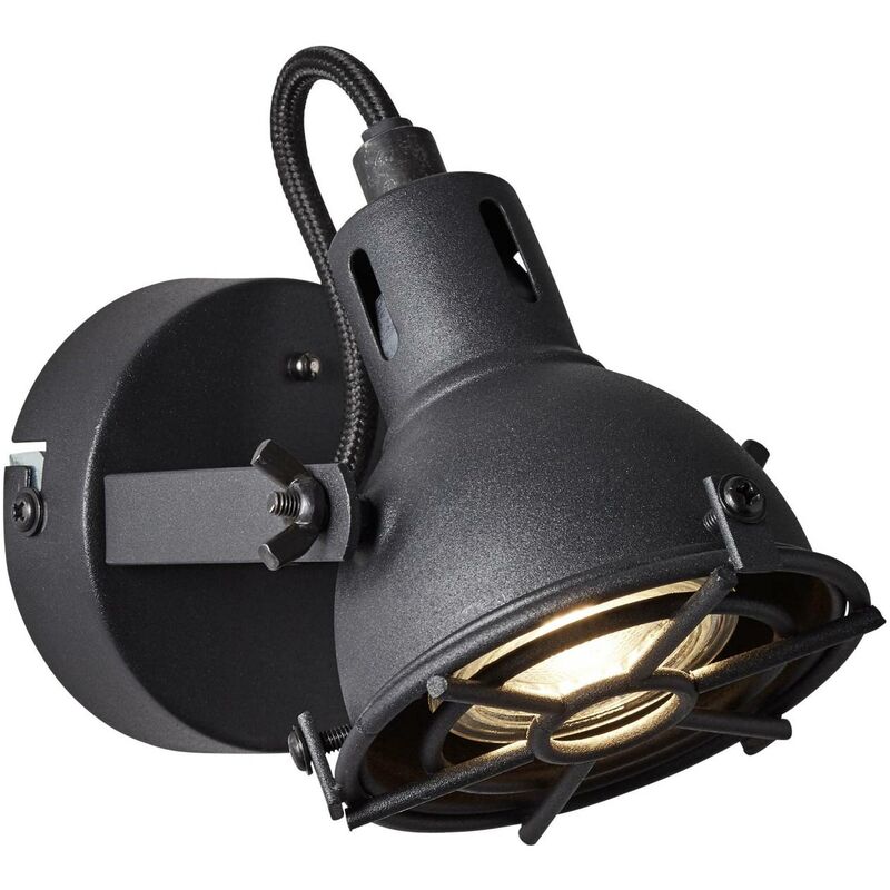 BRILLIANT Lampe Jesper LED Wandspot schwarz korund 1x LED-PAR51, GU10, 5W  LED-Reflektorlampe inklusive, (380lm, 3000K) Kopf schwenkbar