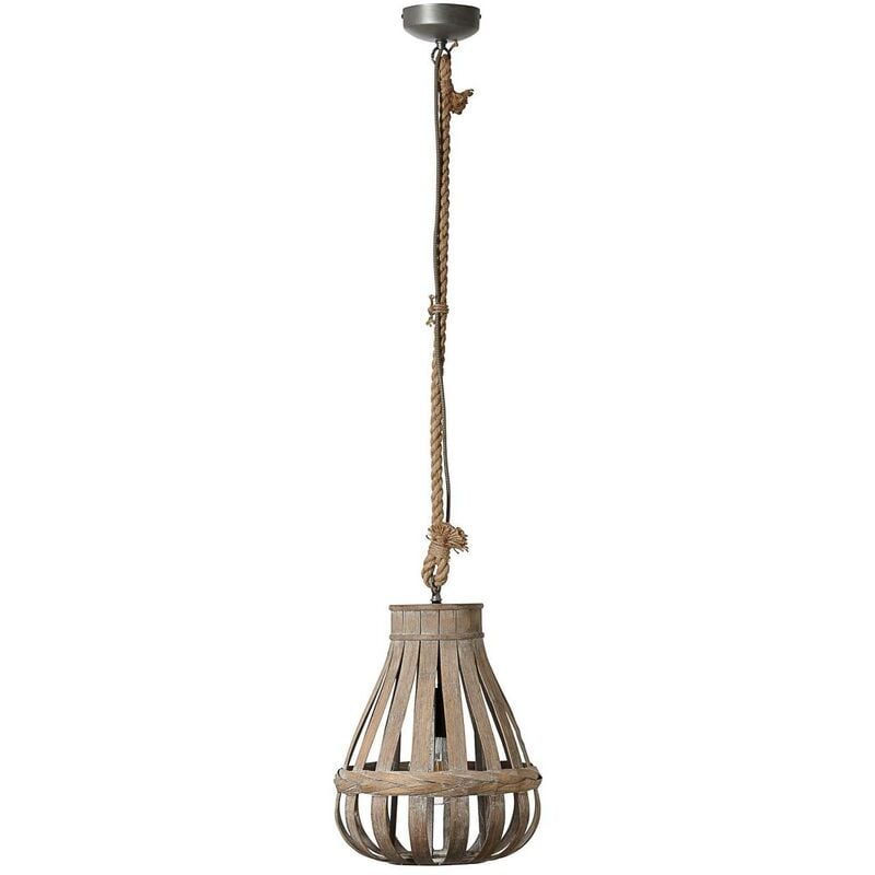 BRILLIANT Lampe Kaminika Pendelleuchte 33cm natur 1x A60, E27, 60W,  geeignet für Normallampen (nicht enthalten) Für LED-Leuchtmittel geeignet