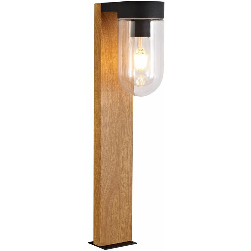 BRILLIANT Lampe Cabar Außensockelleuchte 55cm holz dunkel/schwarz 1x A60,  E27, 40W, geeignet für Normallampen (nicht enthalten) IP-Schutzart: 44 -  spritzwassergeschützt