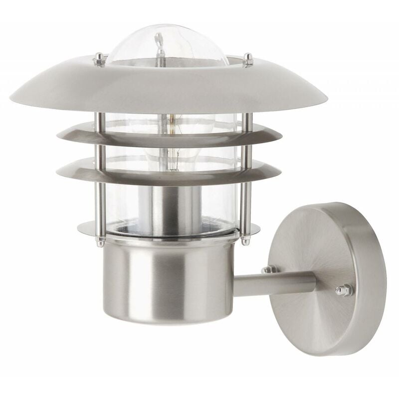 BRILLIANT Lampe Terrence Außenwandleuchte ent. geeignet spritzwassergeschützt 44 edelstahl 1x IP-Schutzart: A60, Für n. 60W, stehend LED-Leuchtmittel - Normallampen g.f. E27