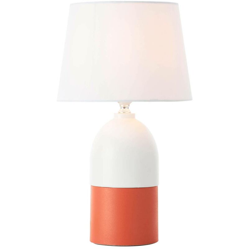 geeignet A60, Lampe 1x für BRILLIANT terracotta/weiß E27, 60W, (nicht Tischleuchte Mit Schnurzwischenschalter Normallampen enthalten) Margaux