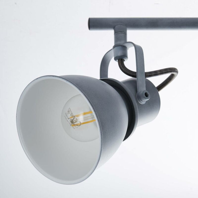 BRILLIANT Lampe 25W, 3flg grau 3x (nicht Bogart enthalten) Spotrohr schwenkbar D45, für geeignet Köpfe Tropfenlampen Beton E14