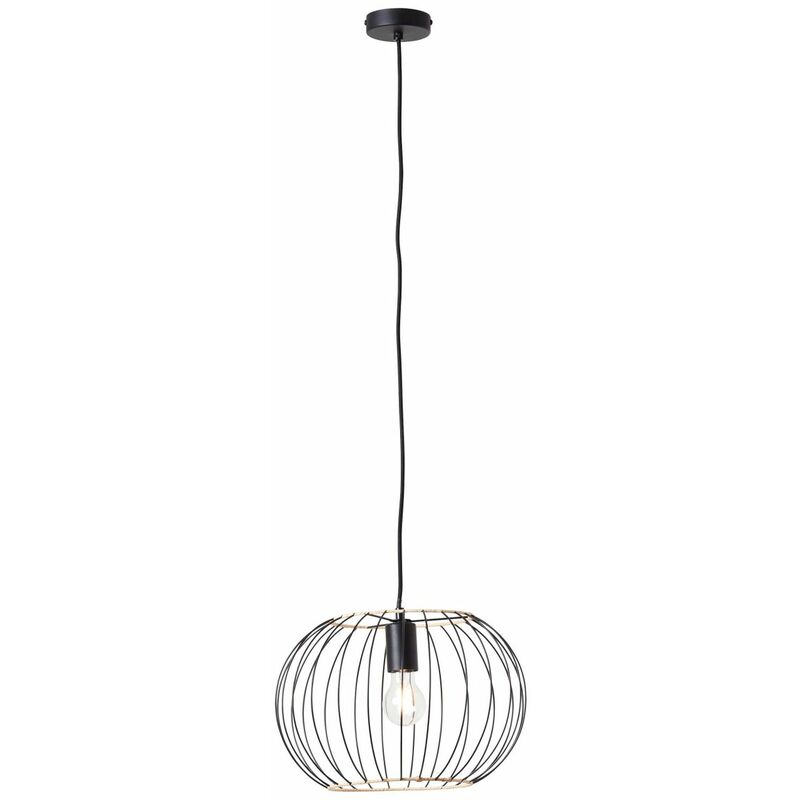 BRILLIANT Lampe, Silemia Pendelleuchte 1flg schwarz matt, 1x A60, E27, 52W,  Kabel kürzbar / in der Höhe einstellbar