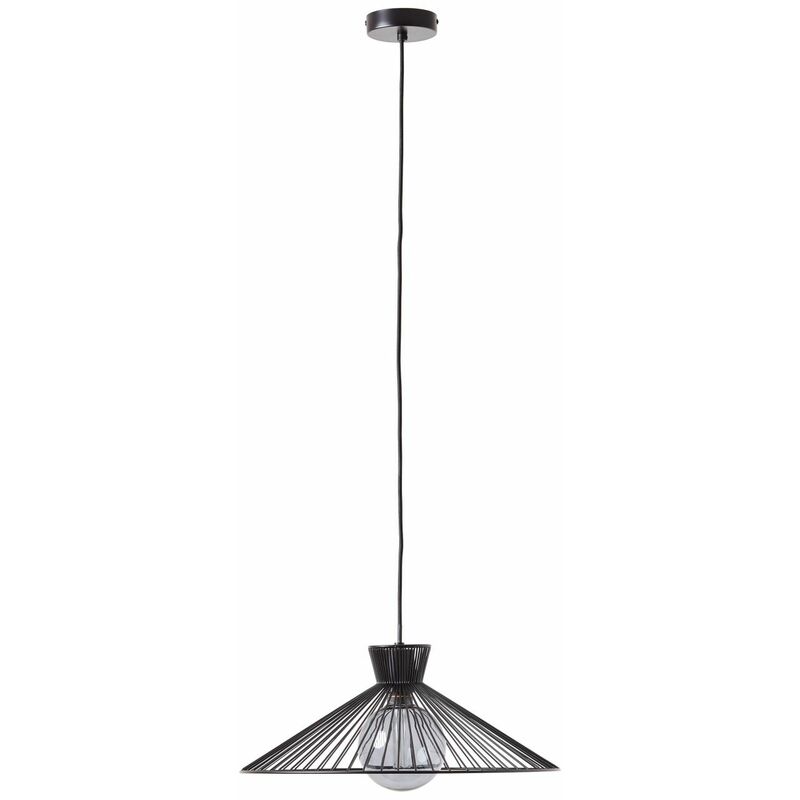 BRILLIANT Lampe, Elmont A60, schwarz einstellbar matt, Pendelleuchte / kürzbar 1x 45cm der E27, Kabel 52W, in Höhe