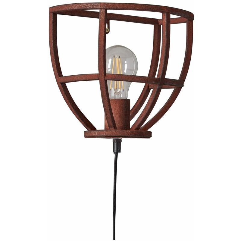 Normallampen Schalter E27, Schnurzwischenschalter geeignet 1x Lampe für BRILLIANT (nicht G95, 60W, und Matrix Mit rostfarbend Zuleitung Wandleuchte enthalten)