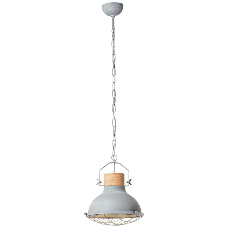 geeignet kürzbar Beton Lampe 1x für (nicht 33cm A60, Emma ist E27, Kette Pendelleuchte enthalten) grau BRILLIANT Normallampen 40W,