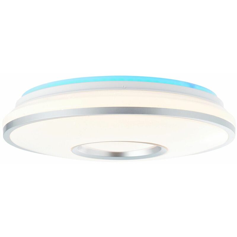 Steuerbar integriert, LED weiß-silber BRILLIANT Deckenleuchte LED 24W 39cm / dimmbar Visitation Lampe über 1x Stufenlos 3000-6000K) (2460lm, Fernbedienung