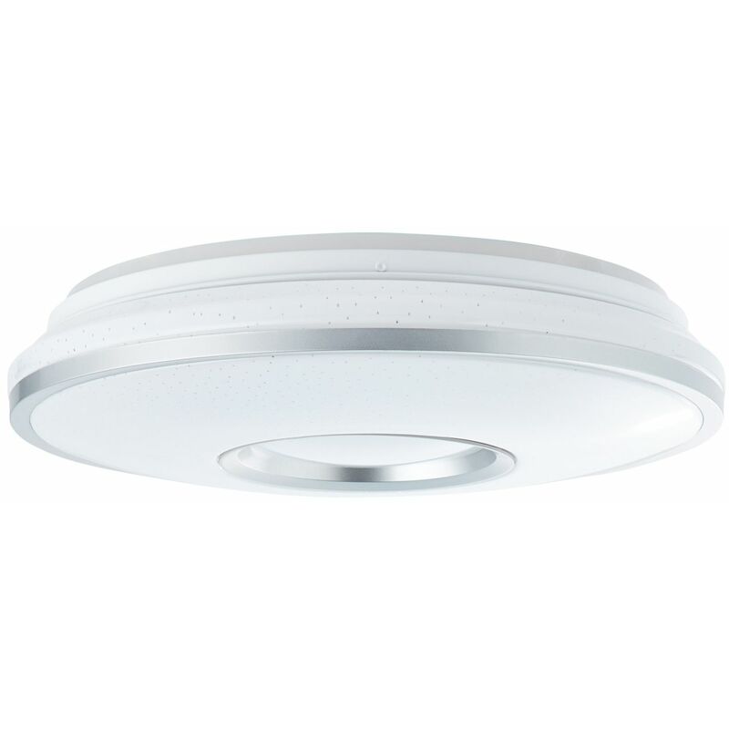BRILLIANT Lampe Visitation LED Deckenleuchte 39cm weiß-silber 1x 24W LED  integriert, (2460lm, 3000-6000K) Stufenlos dimmbar / Steuerbar über  Fernbedienung