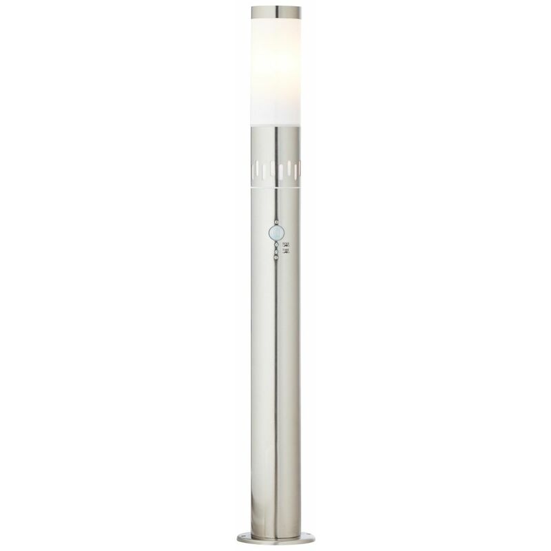 44 E27, 1x - A60, 11W, edelstahl, Lampe, Bewegungsmelder 80cm IP-Schutzart: BRILLIANT Leigh Außenstandleuchte spritzwassergeschützt