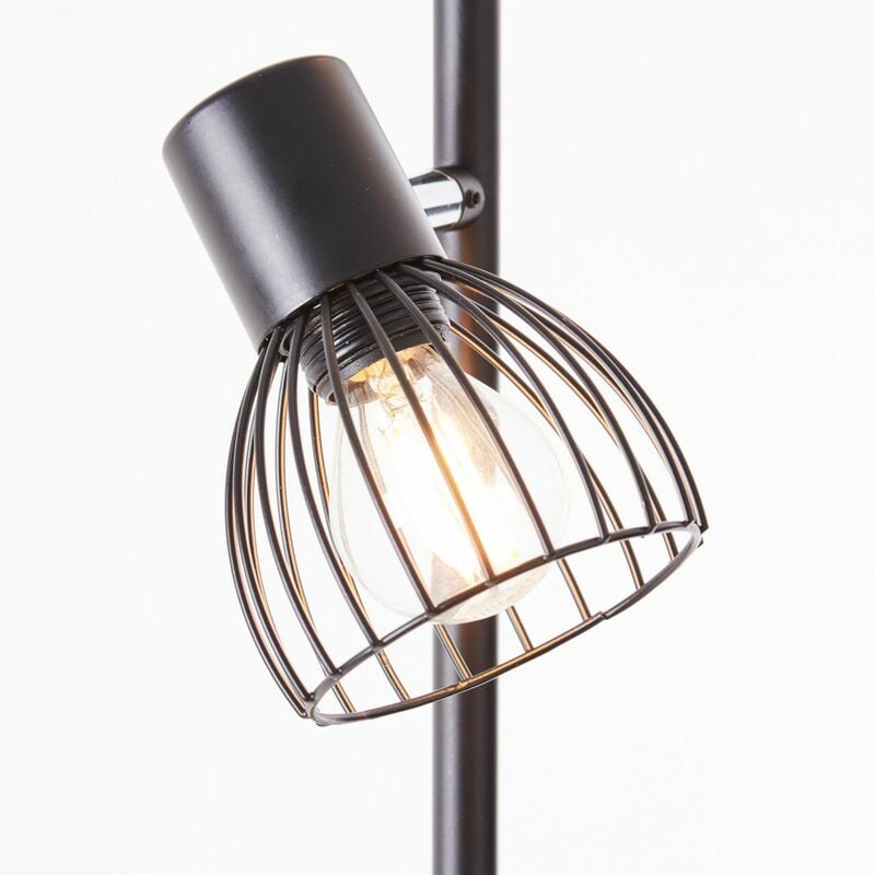 BRILLIANT Lampe, 3x Mit Fußschalter Standleuchte matt, 25W, Blacky schwarz 3flg D45, E14