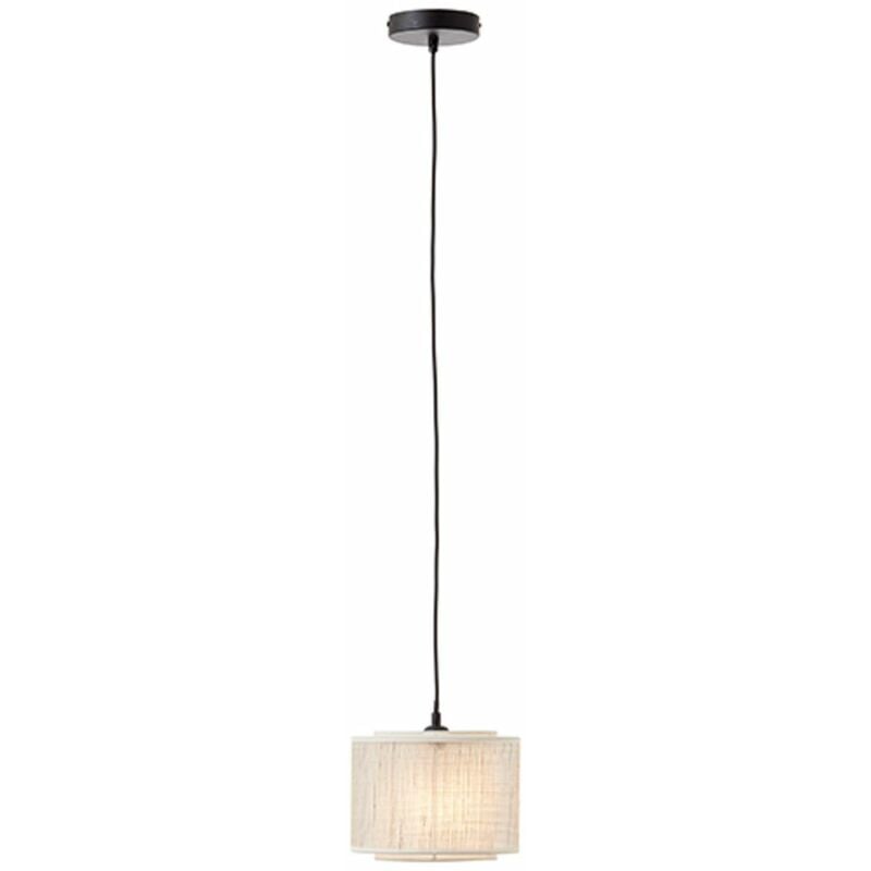 BRILLIANT Lampe, Odar Pendelleuchte 22cm schwarz/beige, 1x A60, E27, 42W,  Kabel kürzbar / in der Höhe