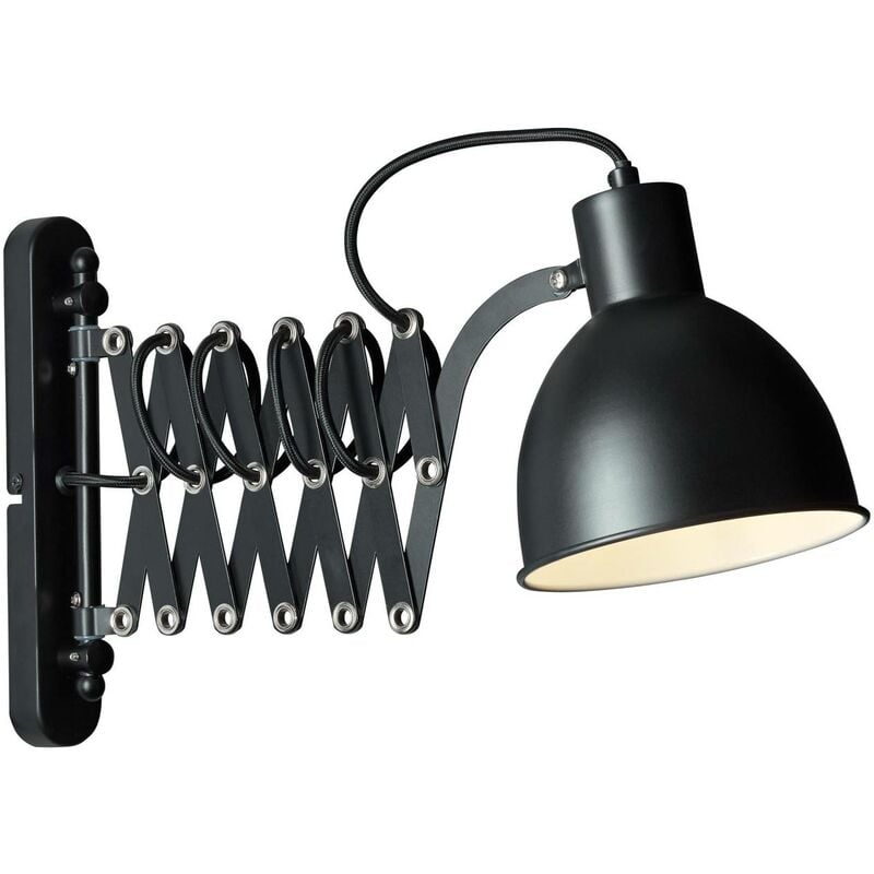 BRILLIANT Lampe Sandra 2 Wandleuchte schwarz matt 1x D45, E14, 40W, geeignet  für Tropfenlampen nicht enthalten Kopf schwenkbar Für LED-Leuchtmittel  geeignet