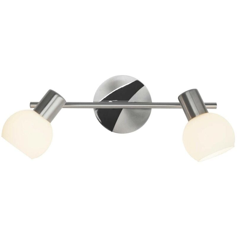 40W, eisen/weiß (nicht enthalten) D45, für Köpfe geeignet Tropfenlampen schwenkbar 2x E14, BRILLIANT Tiara 2flg Spotrohr Lampe