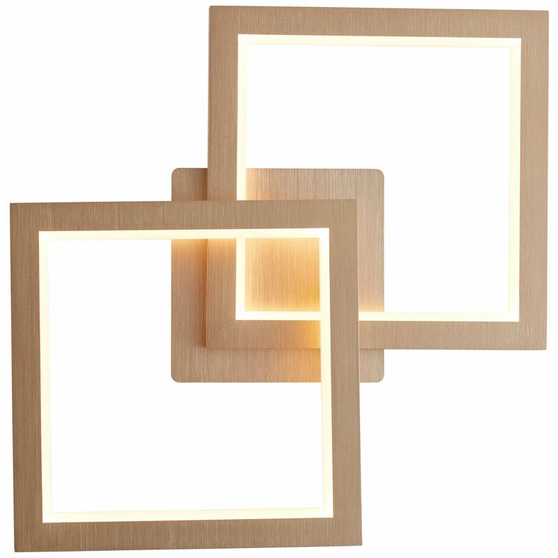 alu/gold, Metall/ LED Deckenleuchte integriert, Kunststoff, Lampe, Gwyn A (950lm, 3000K), 18W LED 1x BRILLIANT und Wand-