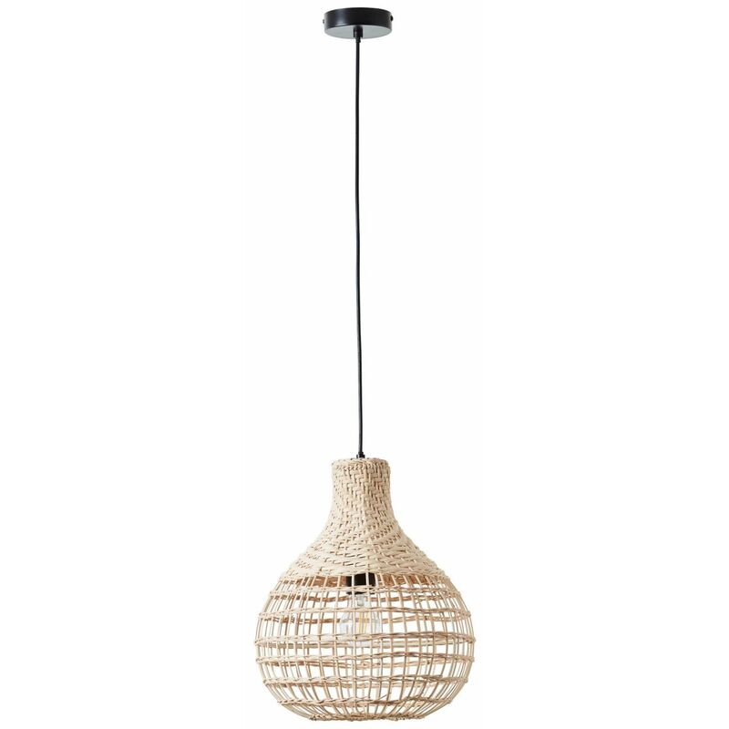 BRILLIANT Lampe, Southsea Pendelleuchte 33cm natur/schwarz, 1x A60, E27, 25W,  Kabel kürzbar / in der Höhe einstellbar