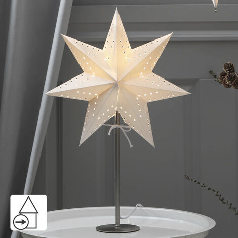 SENSY Weihnachtsstern-Stehleuchte 78 Cm – Papierstern Mit Beleuchtung | Fensterdeko & Deko Für Innen