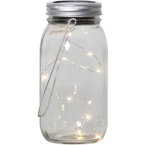 Solar Tischdeko -Jamjar', Solarleuchte als Einmachglas mit Aufhängung, Dämmerungssensor, warmweiß, H 18cm (1/5)
