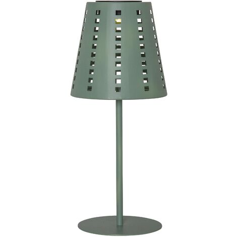 Solar-Tischleuchte ,Sola', LED, Lichtsensor, Metall, grün, warmweiß, 35cm (1/5)