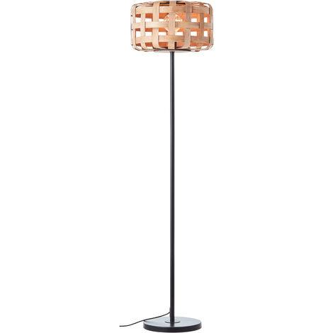 Lampe Brilliant E27, Bambus A60, 60 braun W Woodline 139cm Stehleuchte 1x Metall/Bambus