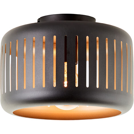 Brilliant Lampe Tyas Deckenleuchte 27cm schwarz/gold Aluminium/Metall  schwarz 1x A60, E27, 60 W | Deckenlampen