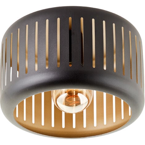 Brilliant Lampe Tyas Deckenleuchte 27cm schwarz/gold Aluminium/Metall  schwarz 1x A60, E27, 60 W