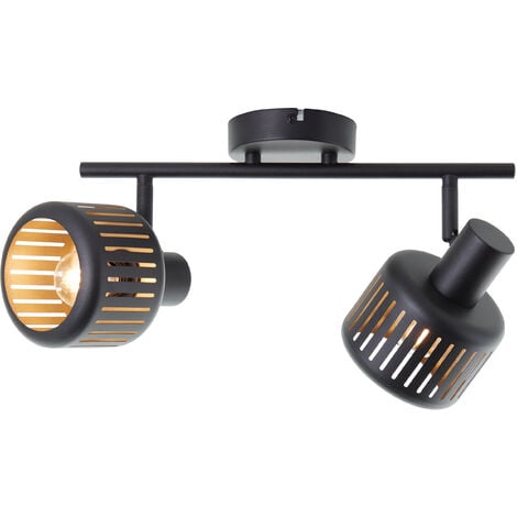 Brilliant Lampe Tyas Spotrohr 2flg 2x D45, schwarz gold schwarz W E14, Aluminium/Kunststoff 28