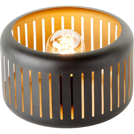 Brilliant Lampe Tyas Tischleuchte schwarz/gold Aluminium/Metall schwarz 1x  A60, E27, 60 W
