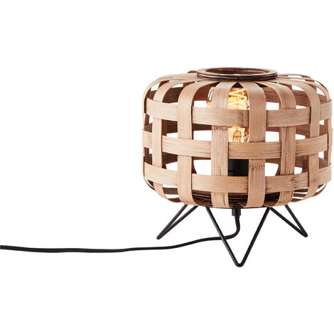Brilliant Lampe Woodline Tischleuchte Bambus Metall/Kunststoff braun 1x  A60, E27, 40 W