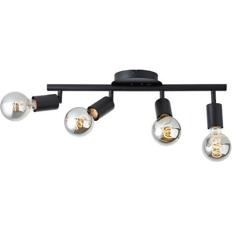 Brilliant Lampe A60, matt Tiffany E27, 4x schwarz W 4flg Strahlerrohr schwarz 28