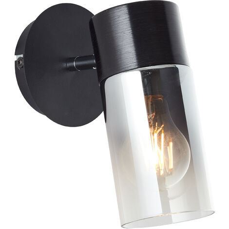 Brilliant Lampe W A60, 40 Alia schwarz 1x 1-flammig E27, schwarz/rauchglas Strahler