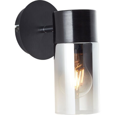 Strahler 1-flammig 1x W A60, schwarz E27, 40 Lampe Brilliant Alia schwarz/rauchglas