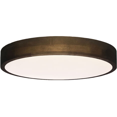 60 holz und W Metall/Textil dunkel/weiß Wand- 50cm braun Slimline Deckenleuchte Lampe Brilliant LED