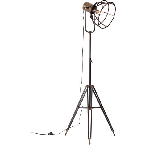 Brilliant Lampe Reece Standleuchte dreibeinig schwarz stahl Metall/Holz schwarz  1x A60, E27, 40 W
