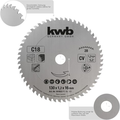 kwb Kreissägeblatt 300 x 30 mm, Made in Germany, grober schneller Schnitt, Sägeblatt geeignet für Brennholz und Schalungen