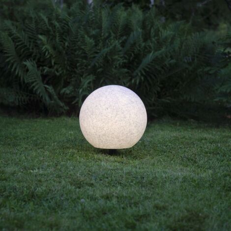 Gartenkugel Steinoptik, 40 cm, E-27, In-/Outdoor, weiß/grau (1/5)