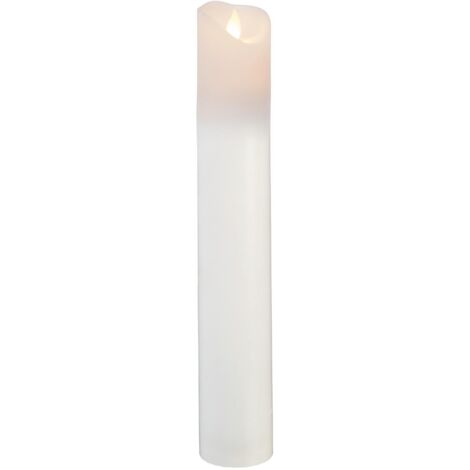 Schmale LED Stumpenkerze ,M-Twinkle', Flacker-Effekt, Batterie und Timer, weiß, H 30cm (1/4)