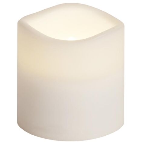 LED Stumpenkerze -Paul', Batterie und Timer, weiß, outdoor, H 7,5cm