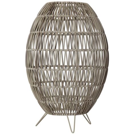 Outdoor Lampenschirm ,Linde' in Rattan-Optik für Bodenlaternen, natur, 46cm (1/4)