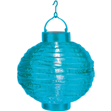 LED Solar-Lampion ,Festival', Dämmerungssensor, outdoor, 22cm, blau (1/4)