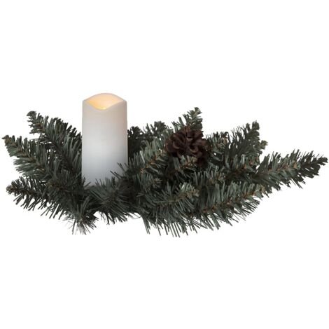 LED Tannengesteck ,Serene' mit LED Kerze, Batterie und Timer, Lichtsensor, B 33cm H 12cm (1/4)