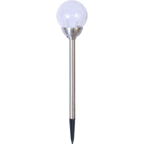 LED-Solar-Wegleuchte mit Kugel, Edelstahl 45x12cm Solarpanel und Akku