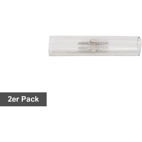 Verbinder ,Ropelight Reel', Zubehör für runde Lichterschläuche, transparent, 2er-Pack