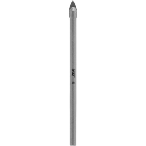 kwb Hartmetall-Glasbohrer, Ø 4 mm (Hartmetallplatte, Zentrierspitze, niedrige Drehzahl, Schneidöl, Rundschaft)